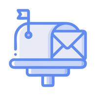 Mailbox icon with envelope and envelope vector