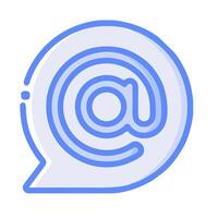 An email icon with a circle and a blue line vector