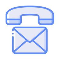 A telephone and an envelope icon vector