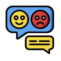 Two speech bubbles with emoticions on them vector