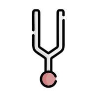 A simple icon of a test tube with a red ball vector