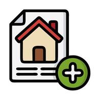 A house and a plus sign are on a document vector
