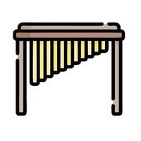 A wooden table with a marimba on it vector
