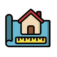 A house and a ruler on a white background vector