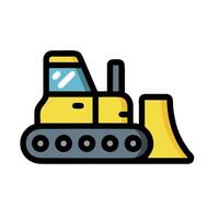 A yellow bulldozer on a white background vector