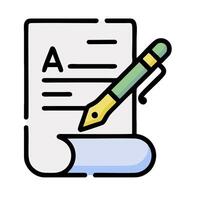 A pen and paper with a check and a checkmark vector