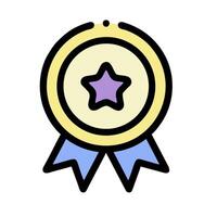 A star award icon with a ribbon around it vector