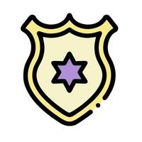 A shield with a star of david on it vector