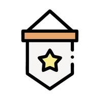 A star on a badge icon vector