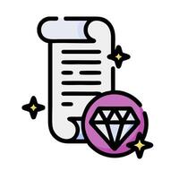 A diamond and a scroll icon vector