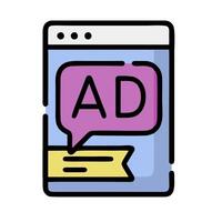 An ad for an ad on a computer screen vector