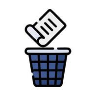 A trash can with a paper in it vector