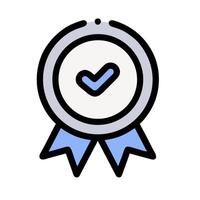 A badge with a tick mark on it vector