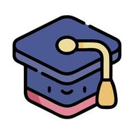 A graduation cap icon on a white background vector