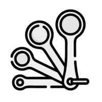 A black and white illustration of three wrenches vector