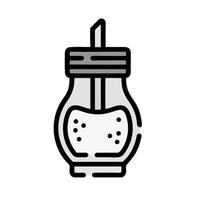 A jar with a drink in it on a white background vector