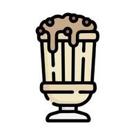 A milkshake with chocolate and ice cream in it vector