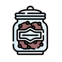 A jar with cookies in it on a white background vector