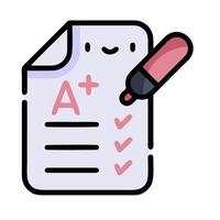 A checklist with a pen and a smiley face vector