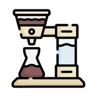 Coffee machine with coffee beans on top of it vector
