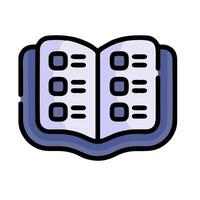 An open book with a check list icon vector