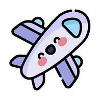 A cartoon airplane with a smiley face vector