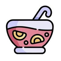 A bowl of fruit with a spoon in it vector