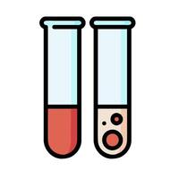 Two test tubes with red liquid in them vector