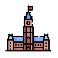 A building with a clock tower on top vector