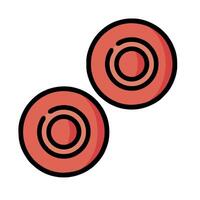 Two red circles with a black outline vector