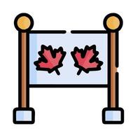 Canada flag with maple leaves on it vector