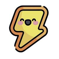 A yellow lightning bolt with a face and a smile vector