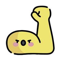 A cartoon yellow arm with a fist up vector