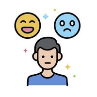 A man with two emoticions on his face vector