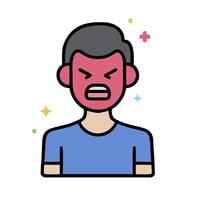 Angry man icon illustration vector