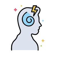 A person with a lightning bolt in their head vector