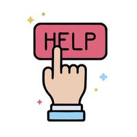 Help button icon illustration vector
