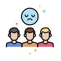 A group of people with a sad face and a smiley face vector