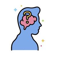 A person with a question mark on their head vector