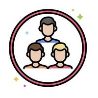 A group of people in a circle with a circle around them vector