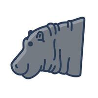Hippo head icon isolated on white background vector