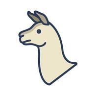 Llama head icon isolated on white background vector