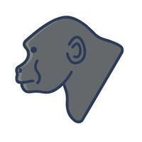 A gorilla head icon on a white background vector