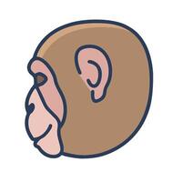 A monkey head icon on a white background vector