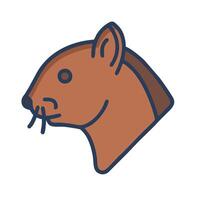A squirrel head icon on a white background vector