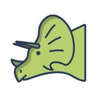 A dinosaur head icon with a green background vector