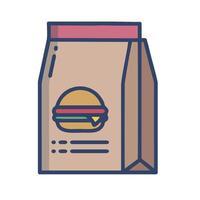 A hamburger bag icon on a white background vector