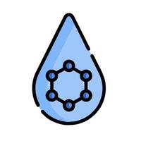 Water drop with a molecule in it vector
