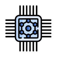 A computer chip icon on a white background vector