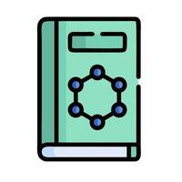 A book with a molecule on it vector